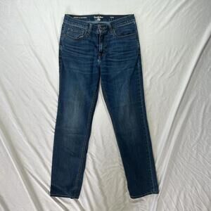 Goodfellow & Co. Athletic Fit TruTemp 365 Jeans in classic dark indigo wash.
